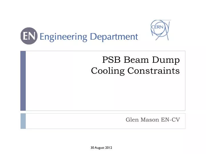 psb beam dump cooling constraints