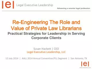 Susan Hackett | CEO Legal Executive Leadership, LLC