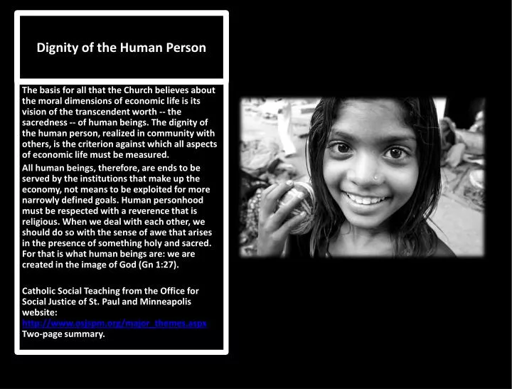 dignity of the human person