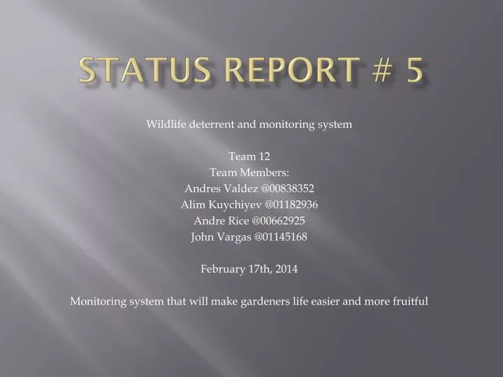 status report 5