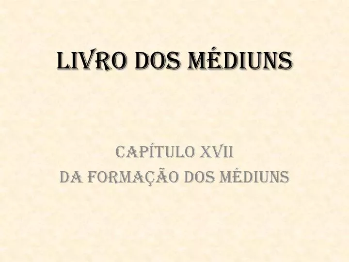 livro dos m diuns