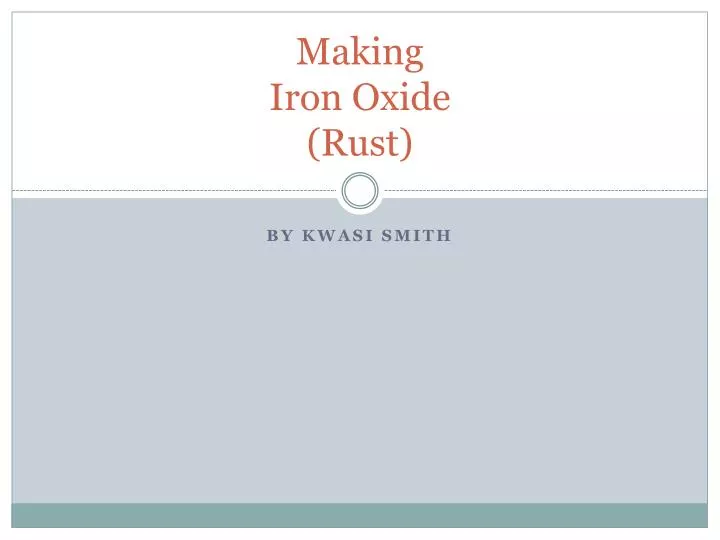 making iron oxide rust