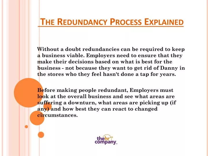 the redundancy process explained