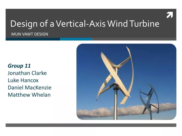 design of a vertical axis wind turbine