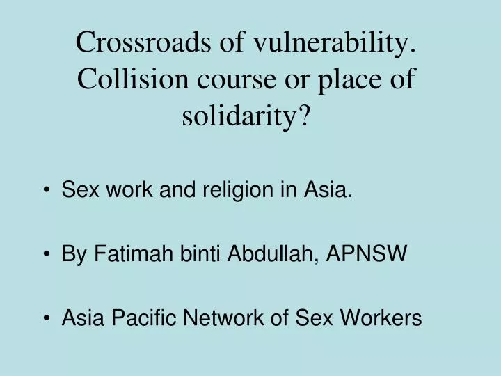 crossroads of vulnerability collision course or place of solidarity