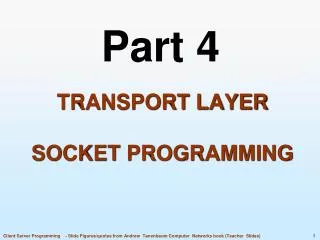 Transport Layer Socket programming