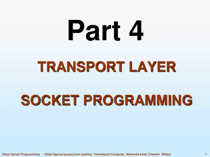 transport layer socket programming