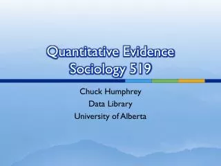 Quantitative Evidence Sociology 519
