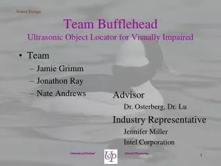 Team Bufflehead Ultrasonic Object Locator for Visually Impaired