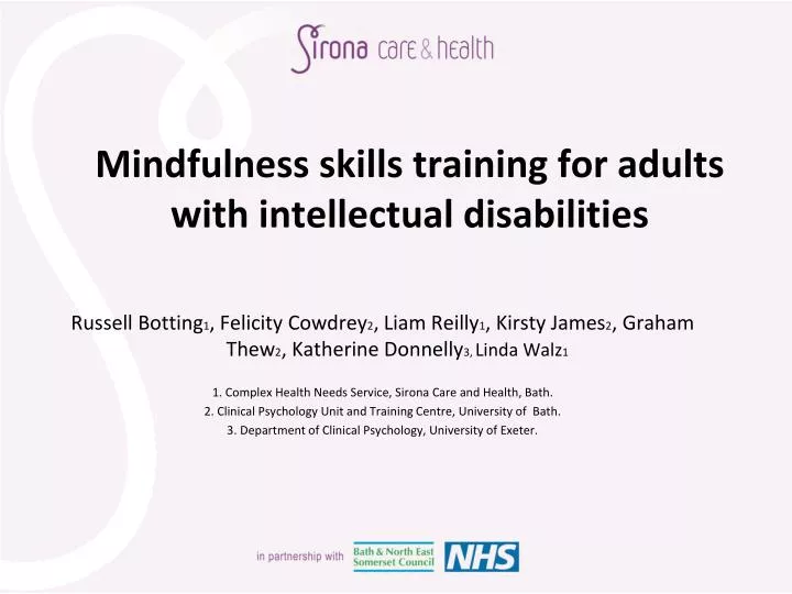 mindfulness skills training for adults with intellectual d isabilities