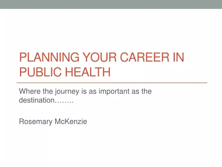 planning your career in public health