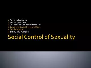 Social Control of Sexuality