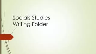 Socials Studies Writing Folder