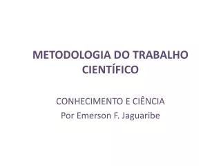 metodologia do trabalho cient fico