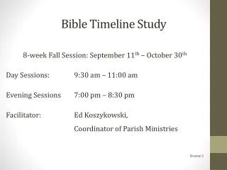 Bible Timeline Study