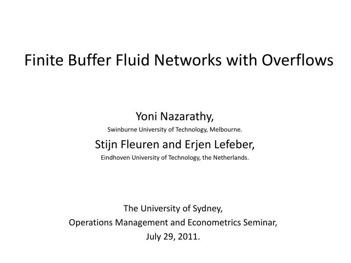 finite buffer fluid networks with overflows