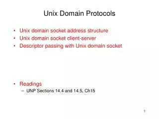 Unix Domain Protocols