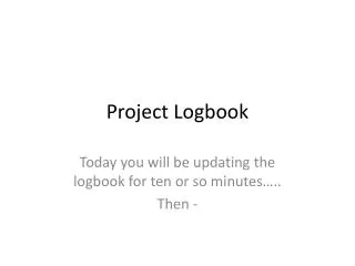 Project Logbook