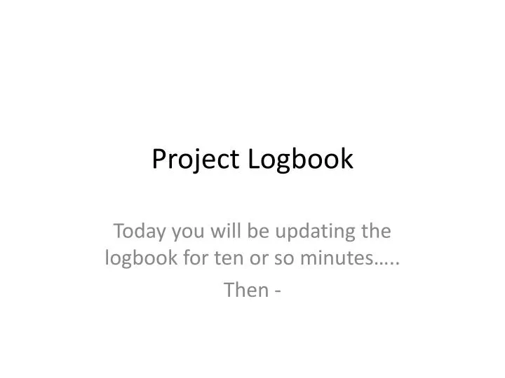 project logbook