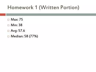 Homework 1 (Written Portion)