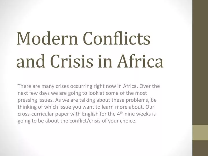 modern conflicts and crisis in africa