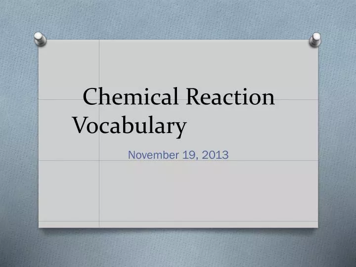 chemical reaction vocabulary