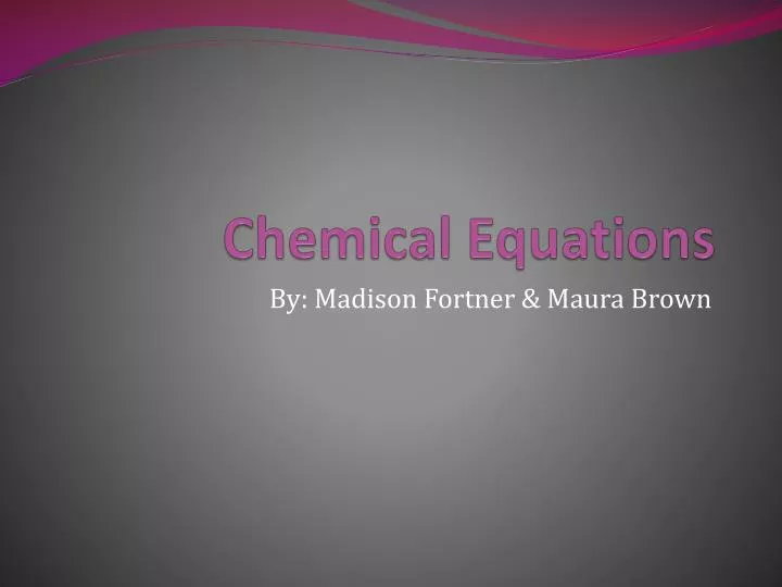 chemical equations