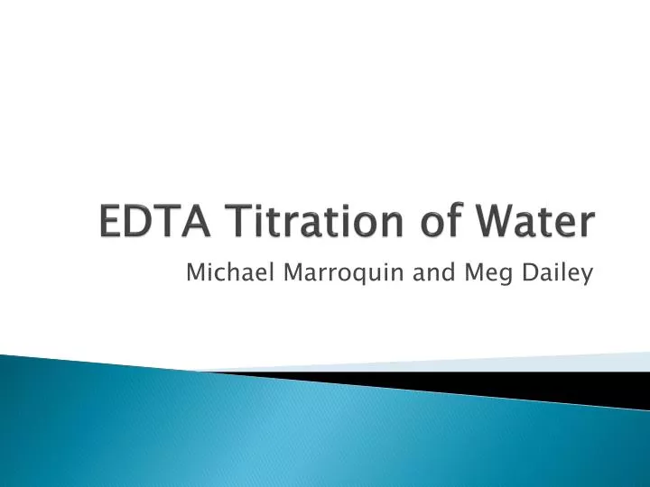 edta titration of water