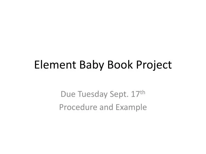 element baby book project