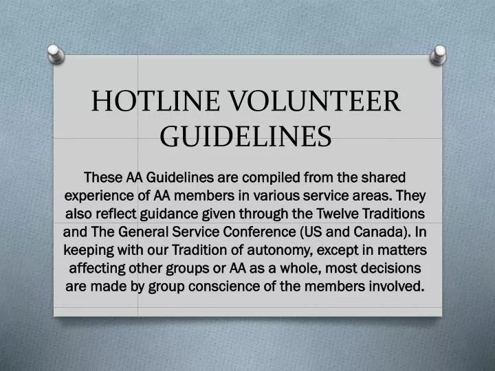 hotline volunteer guidelines