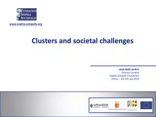 Clusters and societal challenges