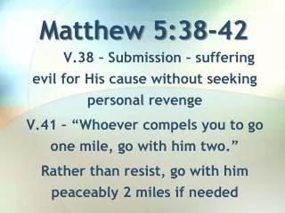 Matthew 5:38-42