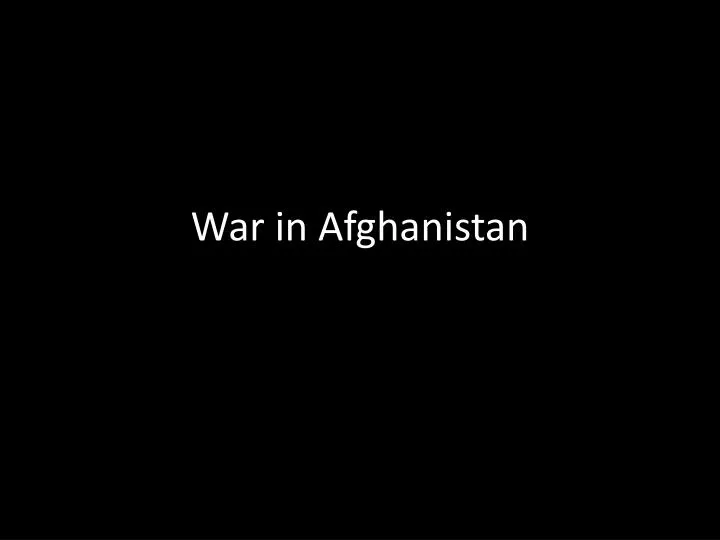 war in afghanistan