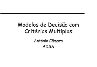 modelos de decis o com crit rios multiplos