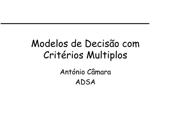 modelos de decis o com crit rios multiplos