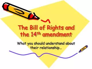 The Bill of Rights and the 14 th amendment