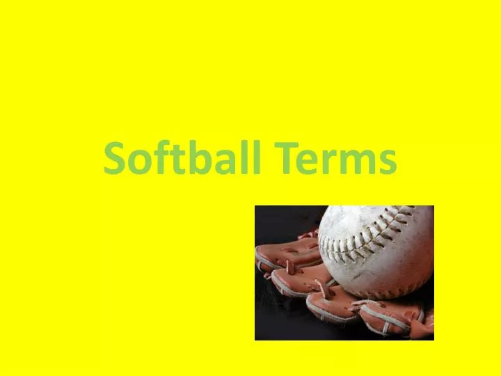 softball terms