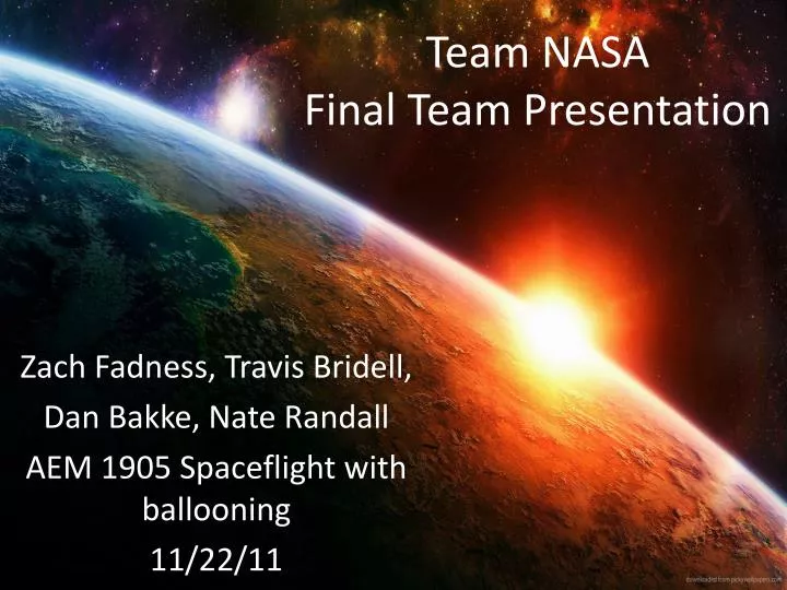 team nasa final team presentation