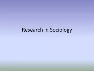 Research in Sociology