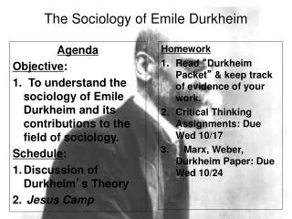 The Sociology of Emile Durkheim