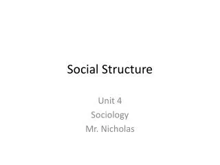 PPT - Social Structure PowerPoint Presentation, free download - ID:1628476