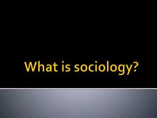 What is sociology?