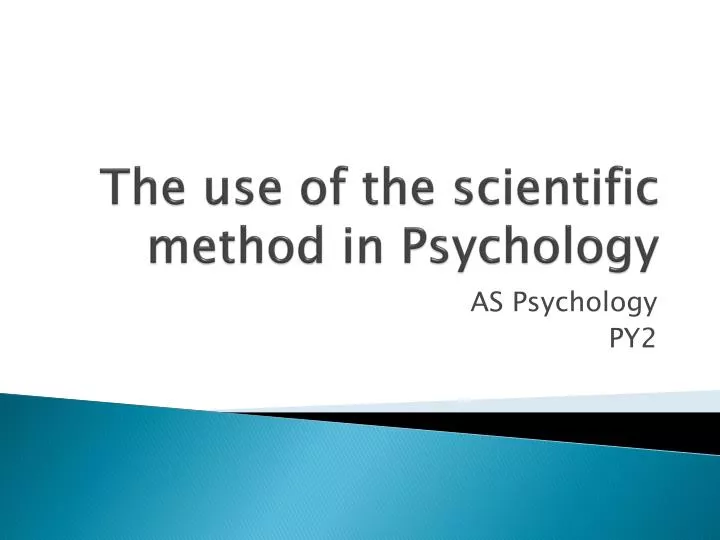 the use of the scientific method in psychology