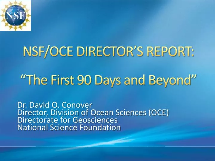 nsf oce director s report