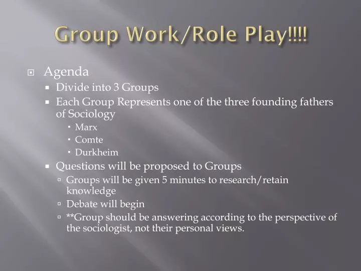 group work role play