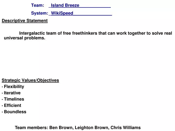 team island breeze system wikispeed