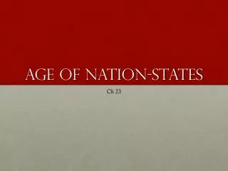Age of Nation-states