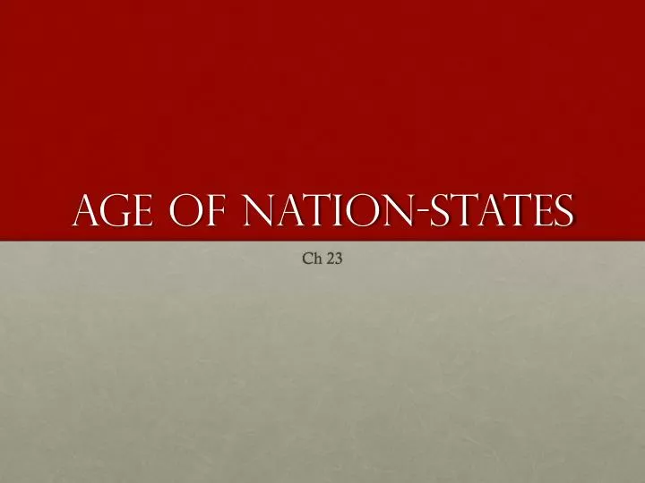 age of nation states