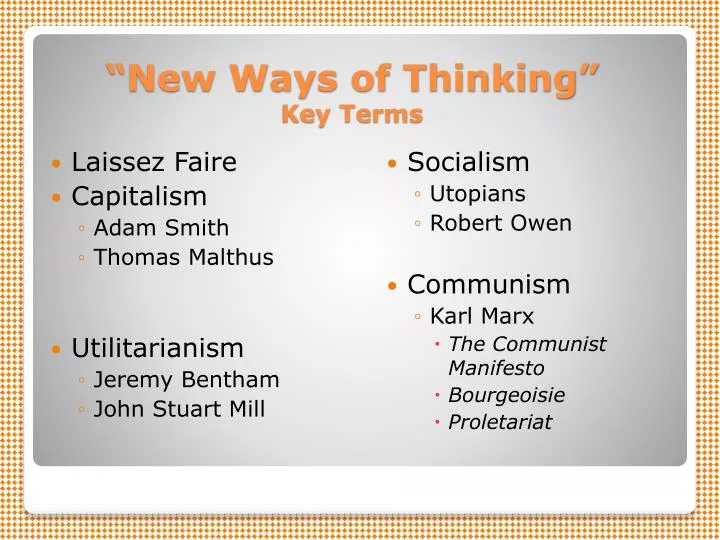 new ways of thinking key terms