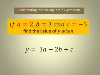 substituting into an algebraic expression